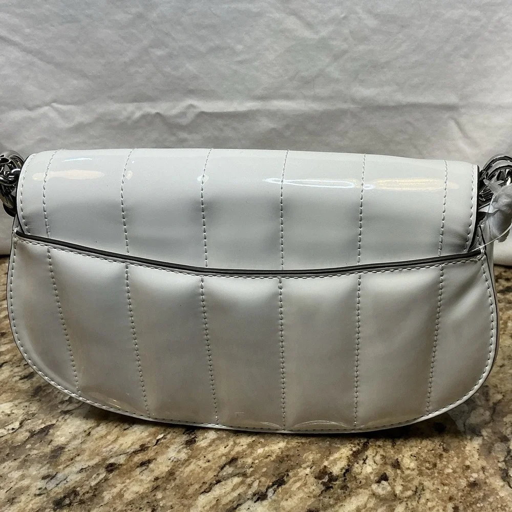 Michael Kors Mila Small Patent Convertible Crossbody Optic White NWOT 35T5SIMC5A